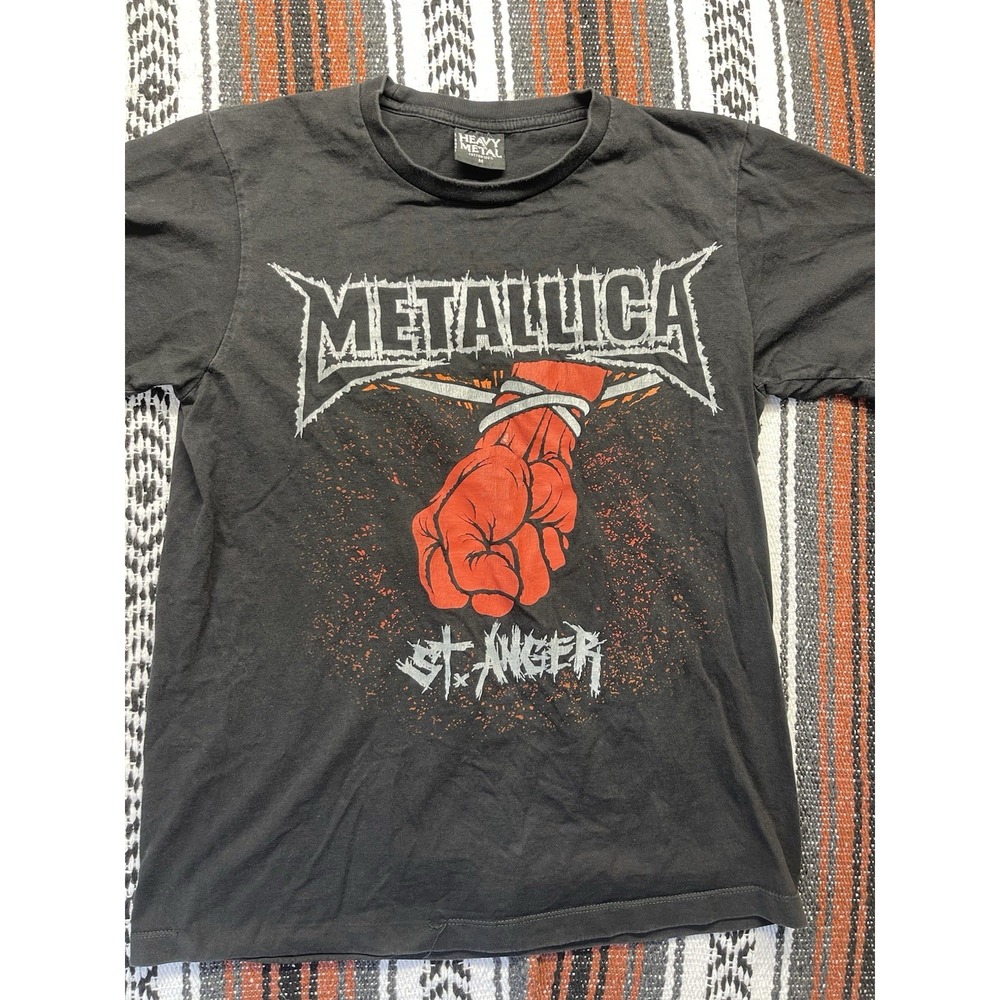 VINTAGE 2000s METALLICA ST ANGER T-SHIRT HEAVY METAL BAND TEE BLACK Y2K SIZE ~ M